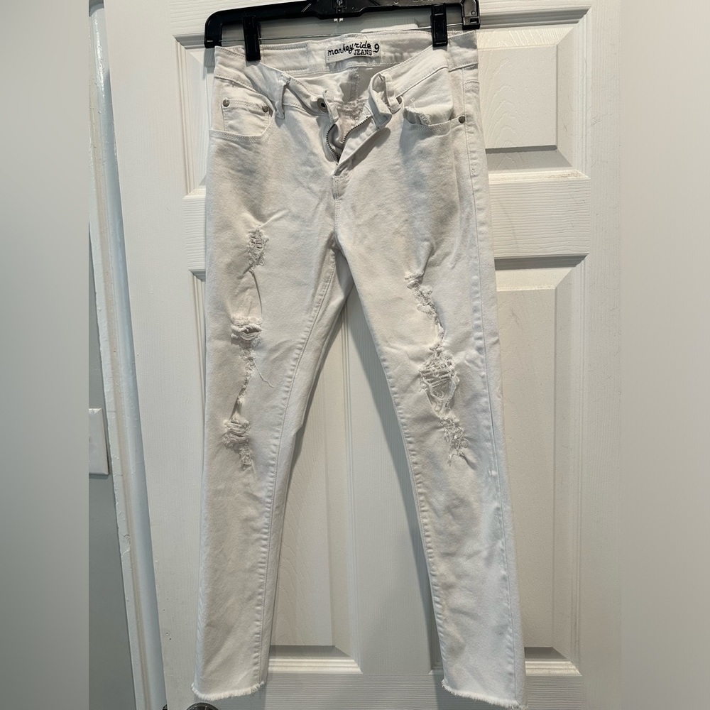 monkey ride jeans - ripped white jeans - size 9 juniors